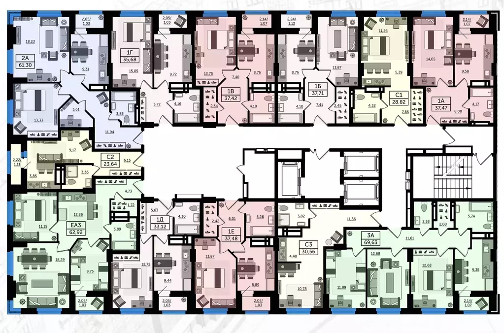 3-к кв. Ростовская область, Ростов-на-Дону Тибетская ул., 1Гс1 (62.92 ... - Фото 2