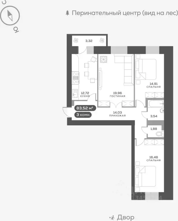 3-к кв. Красноярский край, Красноярск ул. Академгородок, 74 (83.6 м) - Фото 0