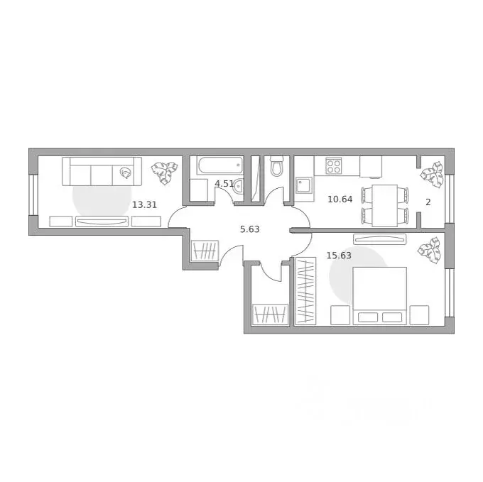 2-к кв. Московская область, Красногорск городской округ, д. Глухово ... - Фото 1