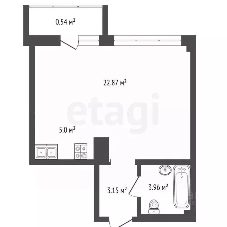 Студия Крым, Ялта ул. Кирова, 155 (35.0 м) - Фото 2