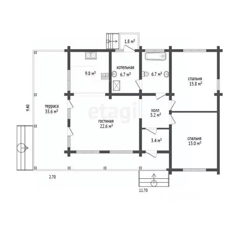 Дом в Ярославская область, Рыбинск ул. Баумана, 16 (160 м) - Фото 1