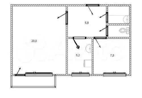 2-к. квартира, 43 м, 2/9 эт. - Фото 0