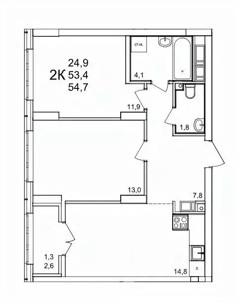 2-к кв. Нижегородская область, Нижний Новгород д. Анкудиновка, КМ ... - Фото 1