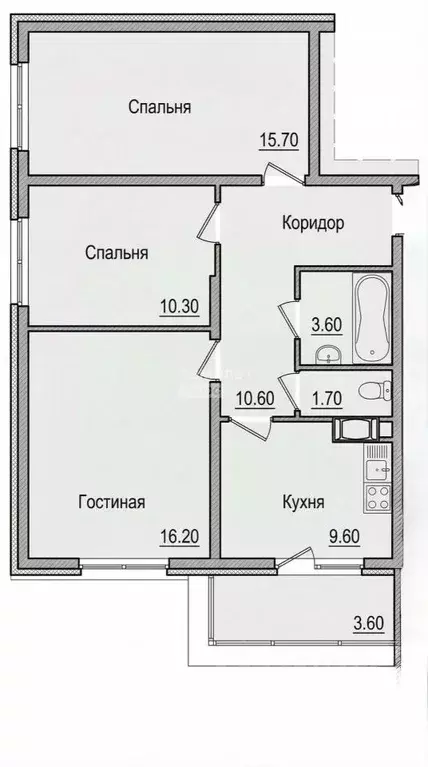 3-к кв. Санкт-Петербург пос. Шушары, ул. Окуловская, 13 (67.3 м) - Фото 2