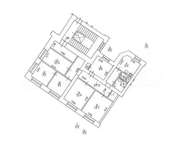 5-к. квартира, 113,6 м, 3/7 эт. - Фото 0