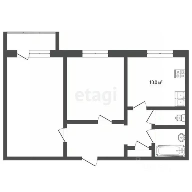 2-к кв. Москва ул. Адмирала Лазарева, 16 (54.3 м) - Фото 2