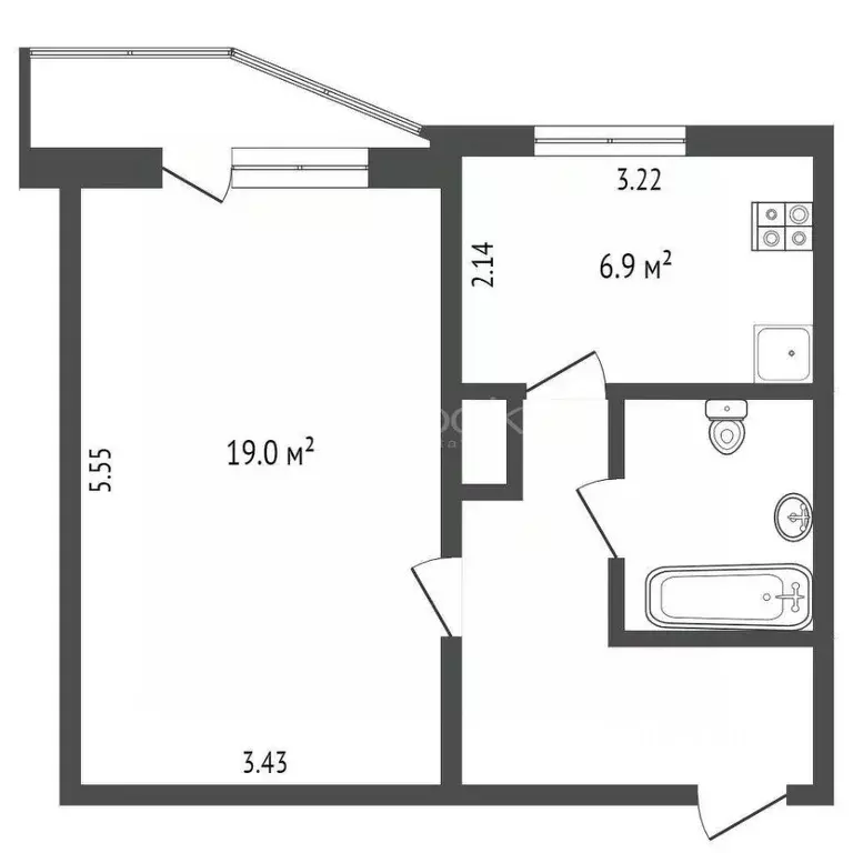 1-к кв. Москва Рождественская ул., 25 (36.6 м) - Фото 1