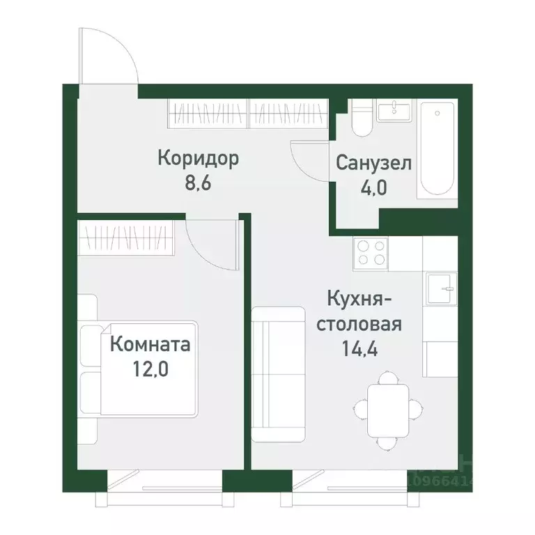1-к кв. Челябинская область, Челябинский городской округ, пос. ... - Фото 0