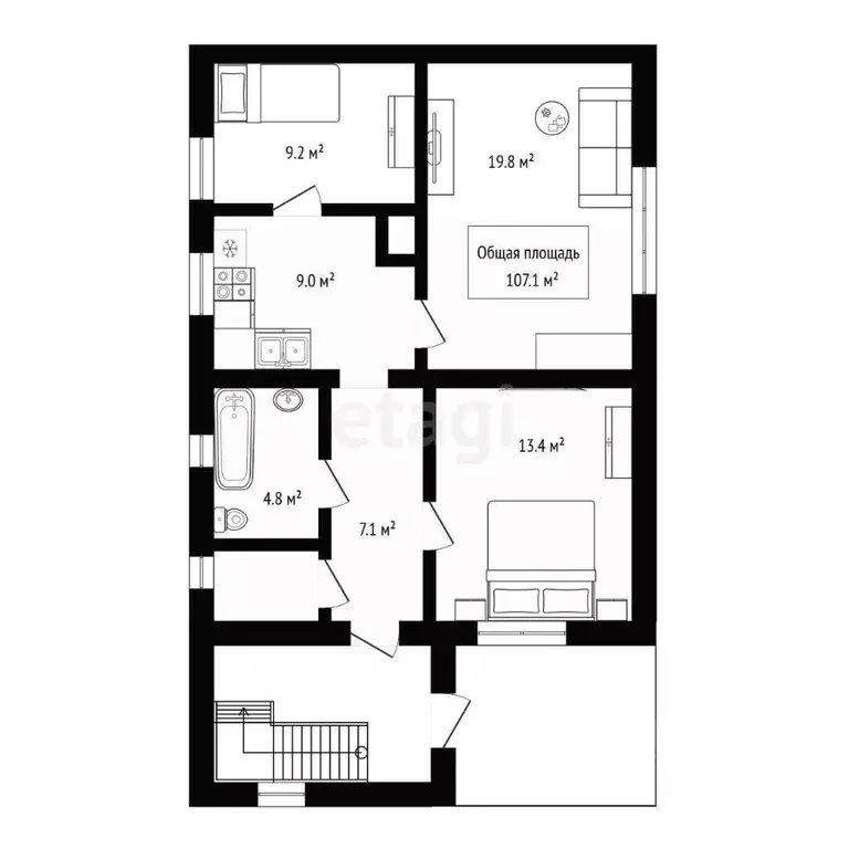 Дом в Алтай, Майминский район, с. Майма Береговая ул., 28 (107 м) - Фото 2