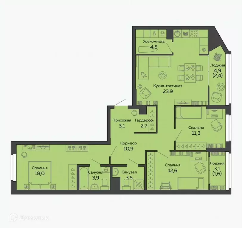 Продаётся 3-к квартира, 97.9 м - Фото 1