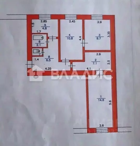 3-к кв. Пензенская область, Городище Красноармейская ул., 19 (56.6 м) - Фото 1