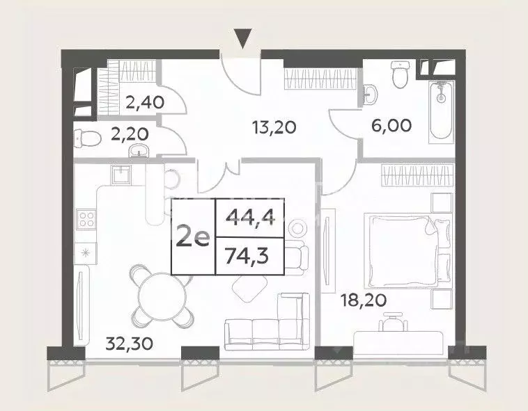 2-к кв. Москва просп. Генерала Дорохова, вл1к3 (74.3 м) - Фото 1