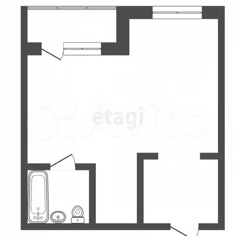 Квартира-студия, 23,4 м, 12/17 эт. - Фото 0