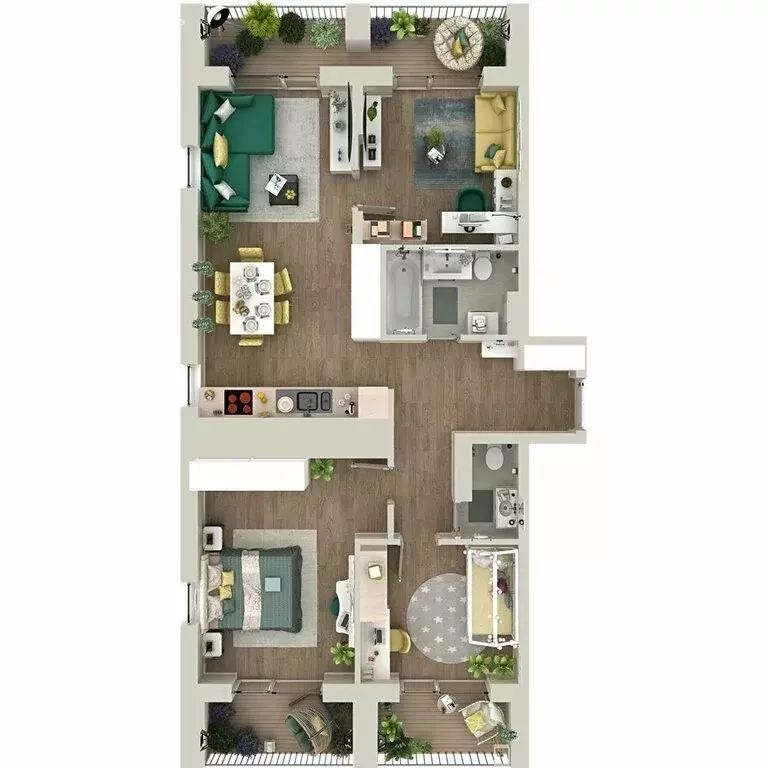 3-комнатная квартира: Тюмень, улица Василия Малкова, 5 (94.3 м) - Фото 1