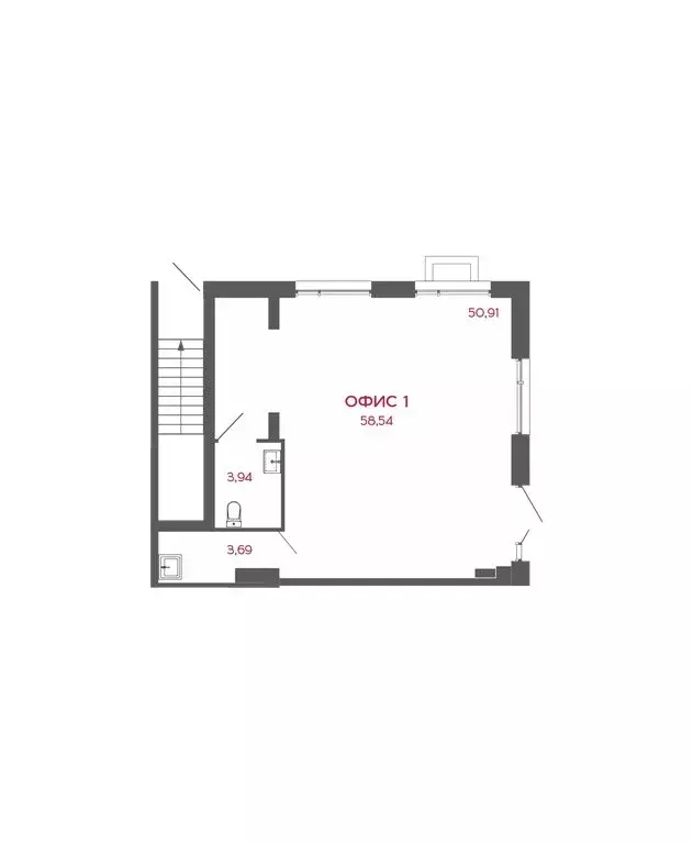 Помещение свободного назначения (58.54 м) - Фото 2
