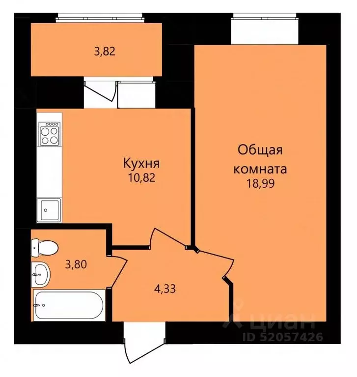 1-к кв. Мордовия, Саранск ул. Филатова, 11 (39.85 м) - Фото 0