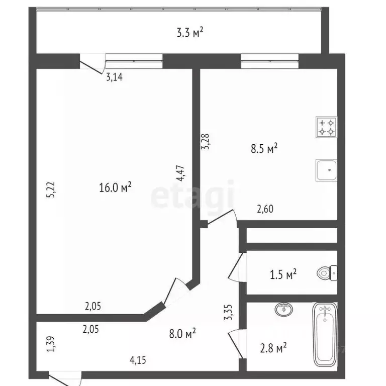 1-к кв. Татарстан, Набережные Челны ул. Жемчужная, 38 (36.6 м) - Фото 1