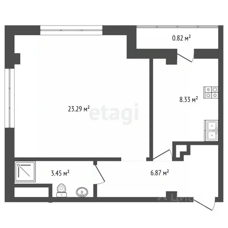 1-к кв. Крым, Ялта ул. Грибоедова, 15 (43.2 м) - Фото 2
