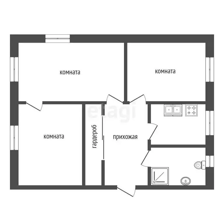 3-комнатная квартира: Камышлов, улица Черепанова, 10 (58 м) - Фото 1