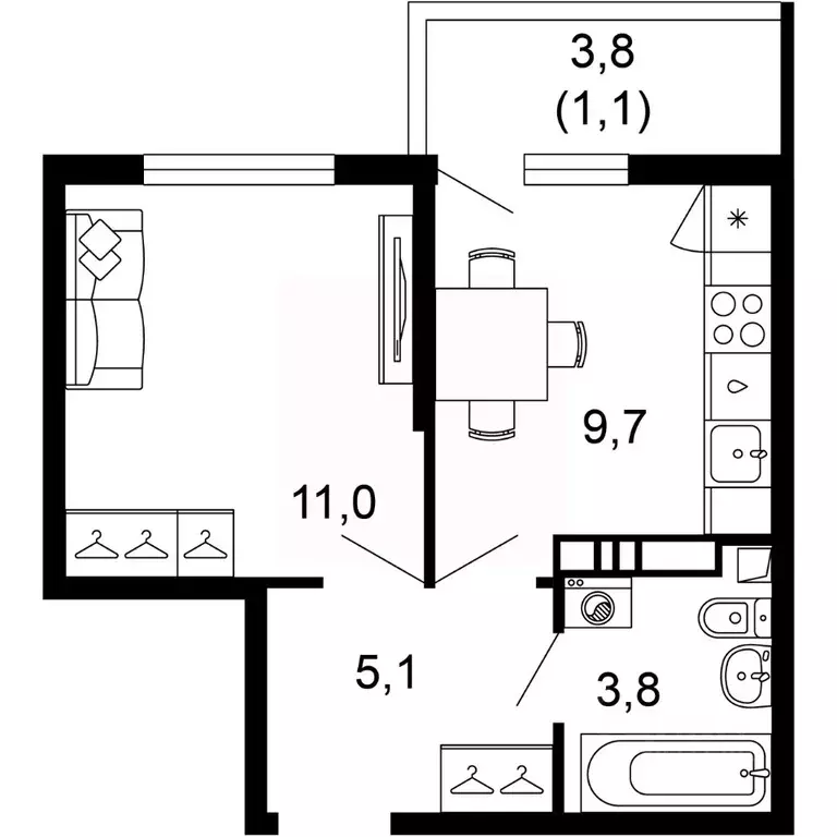 1-к кв. Краснодарский край, Сочи пос. Кудепста,  (30.7 м) - Фото 0