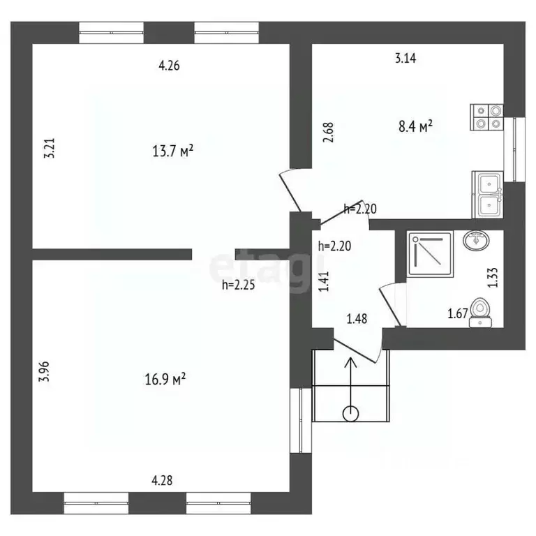 Дом в Белгородская область, Белгород пер. 3-й Декабристов, 46 (43 м) - Фото 1