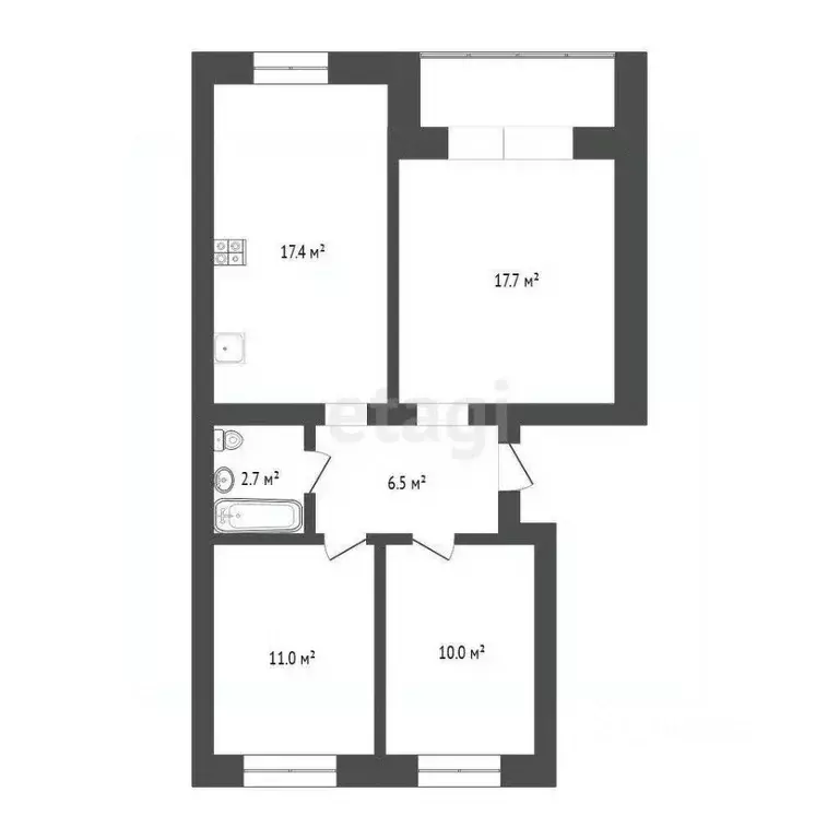 3-к кв. Тюменская область, Ялуторовск ул. Свободы, 18 (65.3 м) - Фото 2