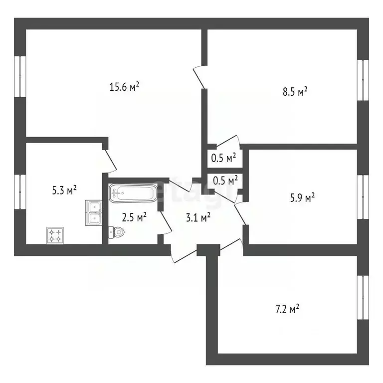 4-к кв. Санкт-Петербург ул. Солдата Корзуна, 54 (49.4 м) - Фото 1