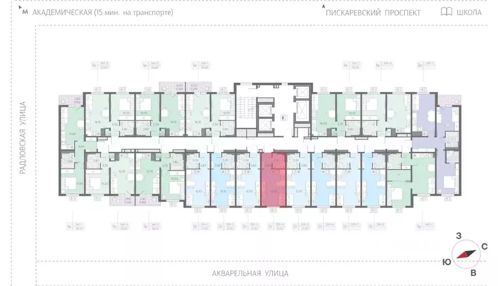 Студия Санкт-Петербург Ручьи тер.,  (21.2 м) - Фото 2