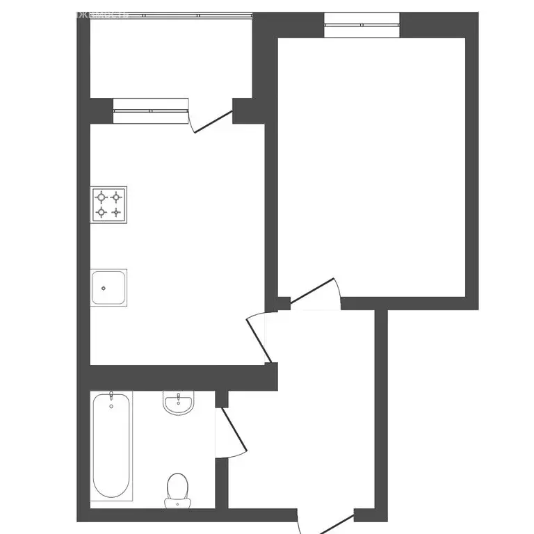 1-комнатная квартира: Тюмень, улица Монтажников, 61 (37.2 м) - Фото 1