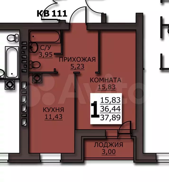 1-к. квартира, 37,9 м, 2/10 эт. - Фото 1