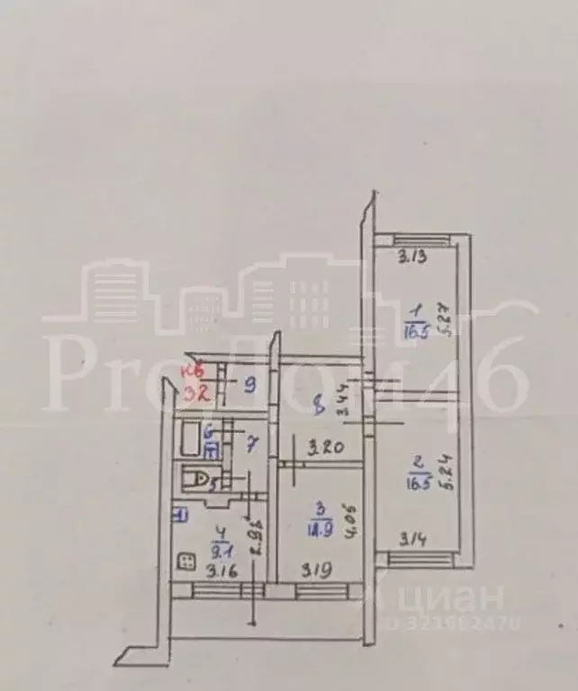 3-к кв. Курская область, Курск ул. Карла Маркса, 72к16 (76.2 м) - Фото 0