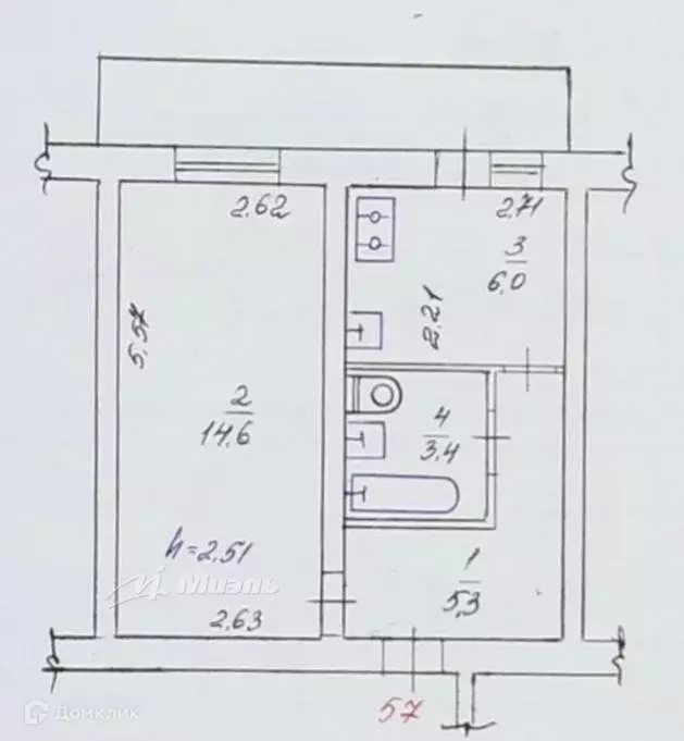 Продаётся 1-к квартира, 34 м - Фото 0