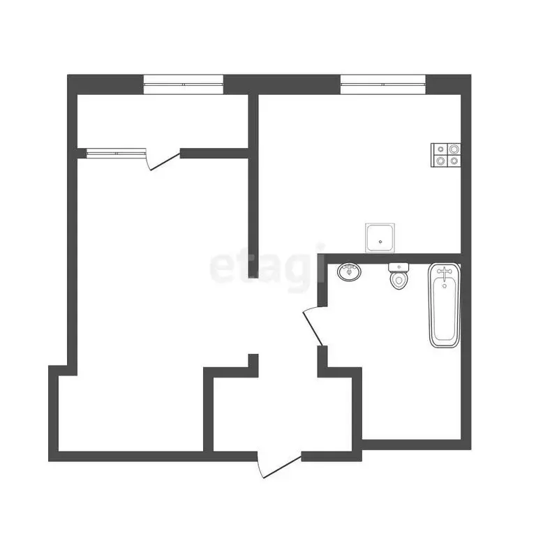 1-комнатная квартира: Симферополь, улица Никанорова, 4Ж (36 м) - Фото 1