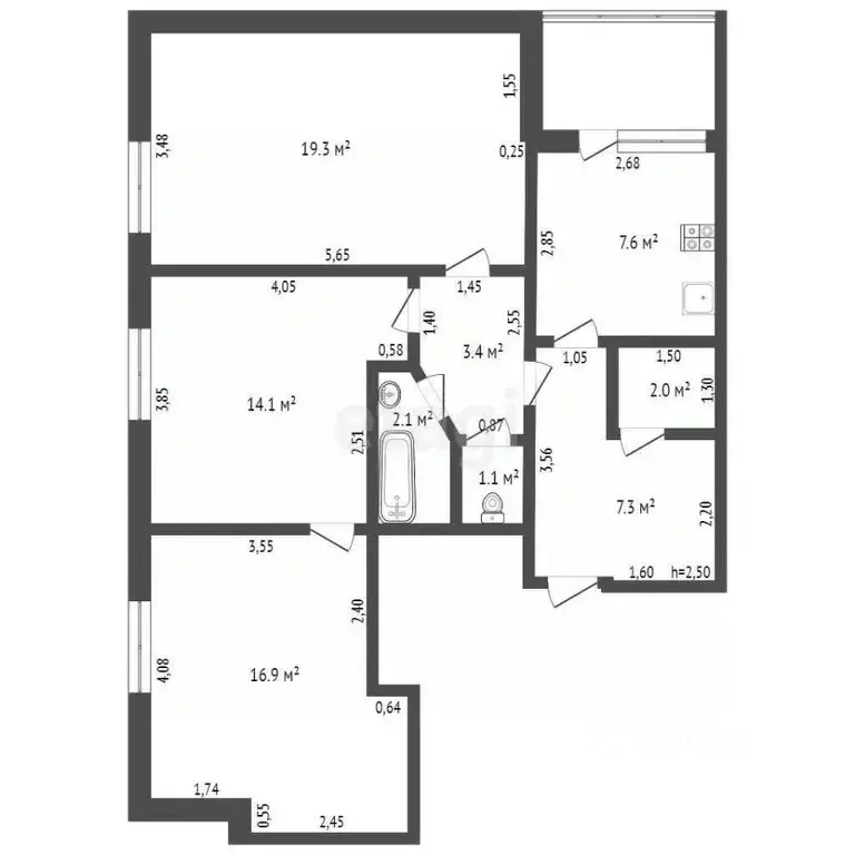 3-к кв. Кемеровская область, Белово Спортивный пер., 1 (73.8 м) - Фото 1