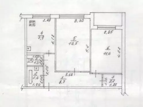 2-к кв. Татарстан, Нижнекамск ул. Гагарина, 35А (50.7 м) - Фото 2