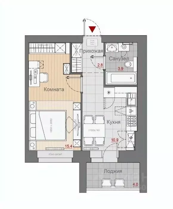 1-к кв. Новгородская область, Великий Новгород Псковская ул., 66 (33.0 ... - Фото 1