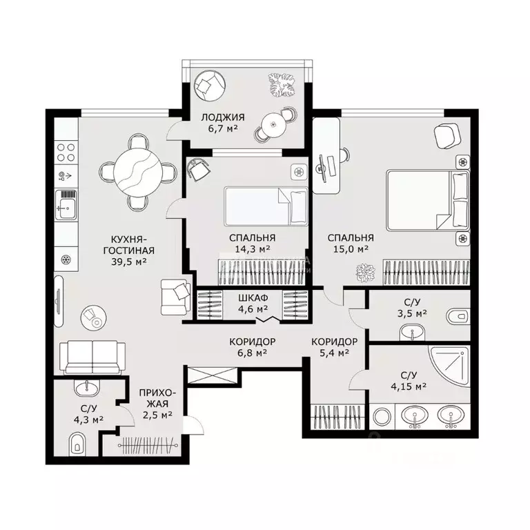 3-к кв. Московская область, Мытищи городской округ, пос. Вешки, Новые ... - Фото 2