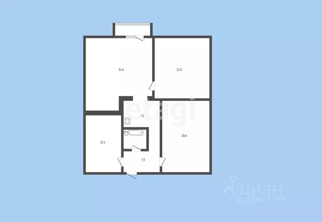 4-к кв. Карачаево-Черкесия, Черкесск ул. Космонавтов, 34 (104.0 м) - Фото 1