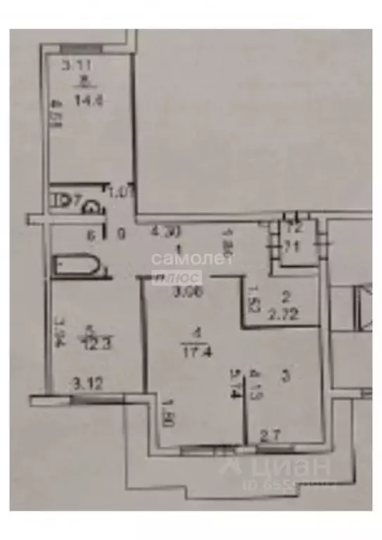 3-к кв. Иркутская область, Иркутск ул. Франк-Каменецкого, 28/3 (76.1 ... - Фото 2