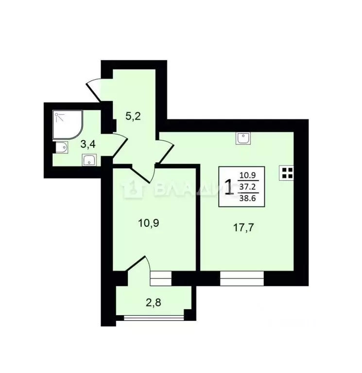 1-к кв. Владимирская область, Суздаль Советская ул., 27 (38.6 м) - Фото 1