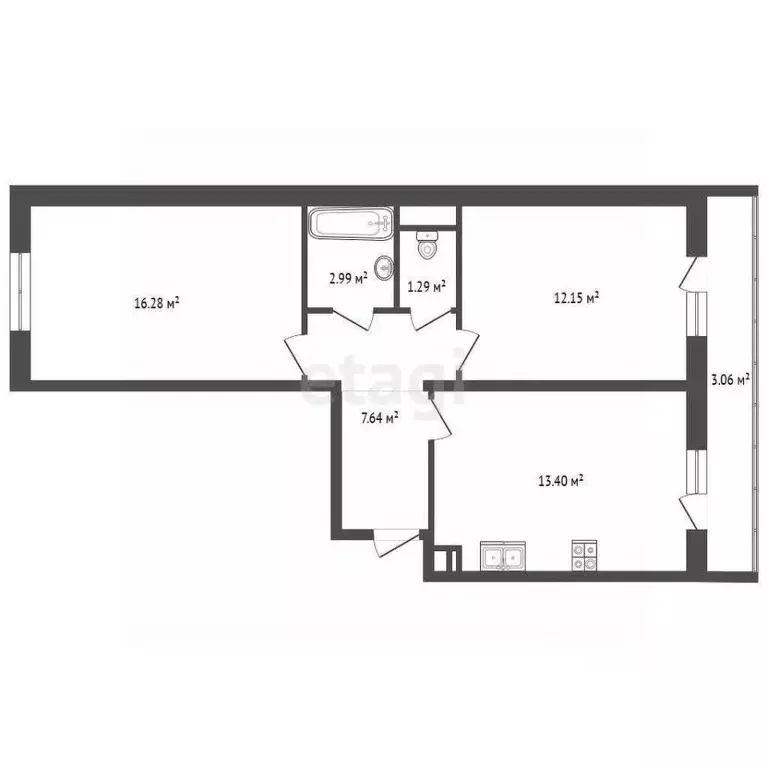2-к кв. Ярославская область, Ярославский муниципальный округ, пос. ... - Фото 1
