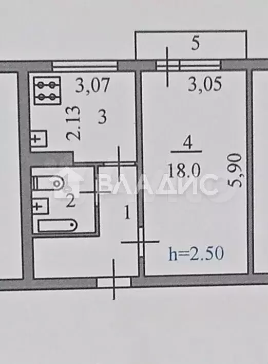 1-к. квартира, 34,9 м, 8/9 эт. - Фото 0