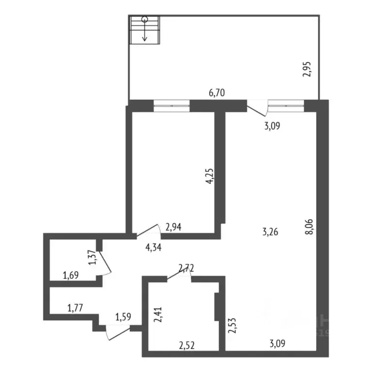 1-к кв. Тюменская область, Тюмень Харьковская ул., 76 (54.8 м) - Фото 2