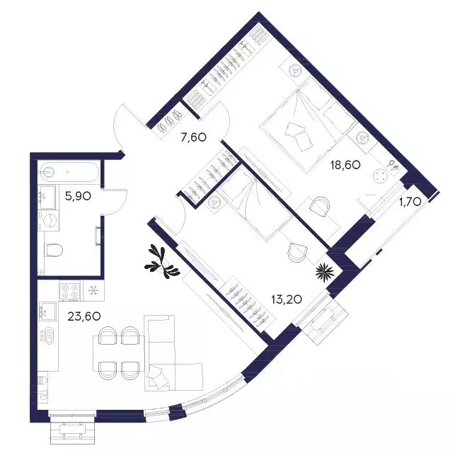 2-к кв. Пензенская область, Пенза Засурье мкр, Лес жилой комплекс ... - Фото 1
