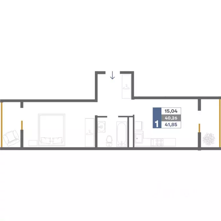 1-к кв. Крым, Симферопольский район, Мирновское с/пос, с. Белоглинка ... - Фото 0