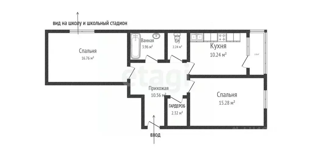 2-к кв. Краснодарский край, Краснодар ул. Им. Мурата Ахеджака, 12к4 ... - Фото 0