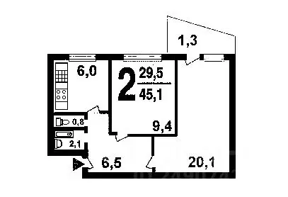 2-к кв. Белгородская область, Белгород ул. Костюкова, 4 (43.7 м) - Фото 0