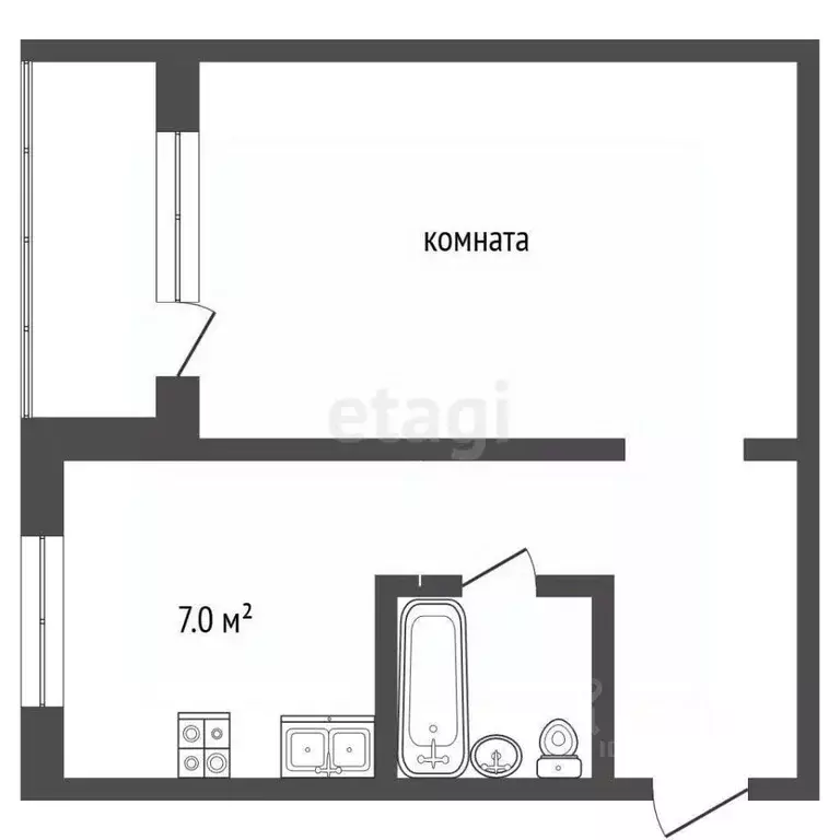 1-к кв. Владимирская область, Муром Пролетарская ул., 35 (31.2 м) - Фото 2