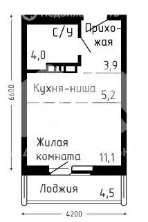 Квартира-студия: Новосибирск, Бронная улица, 22 (24.1 м) - Фото 1