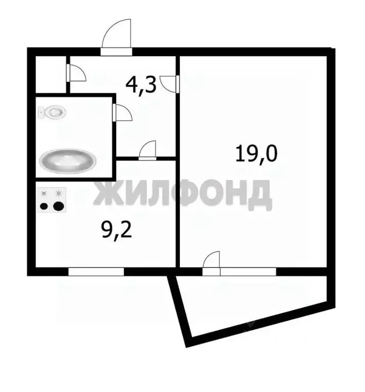 1-к кв. Новосибирская область, Новосибирск ул. Лебедевского, 4 (37.3 ... - Фото 1